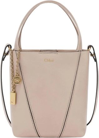 Chlo&eacute; Handbags, female, Pink, Size: ONE SIZE Spin Small Tote Bag