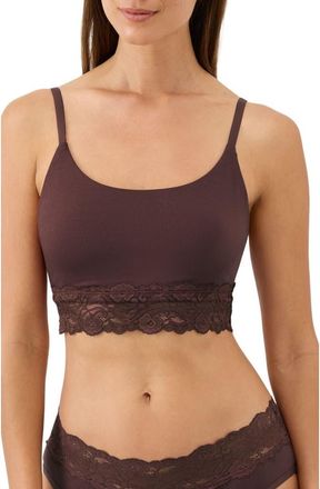 Pact Lace Modern Scoop Bralette Made With Organic Cotton in Plum at Nordstrom, Size Xx-Large