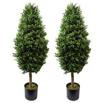 Leaf 120cm Outdoor Buxus Ball Cone Artificial Tree UV Resistant Outdoor in Green