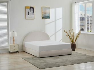 Vente-Unique Letto con contenitore 160 x 200 cm Tessuto bouclette Panna - LIRIMO