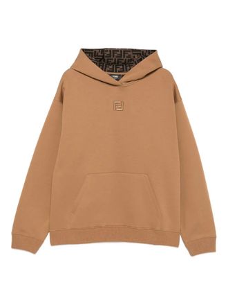 Fendi FF-embroidered hoodie - men - Polyamide/Cotton - M - Neutrals