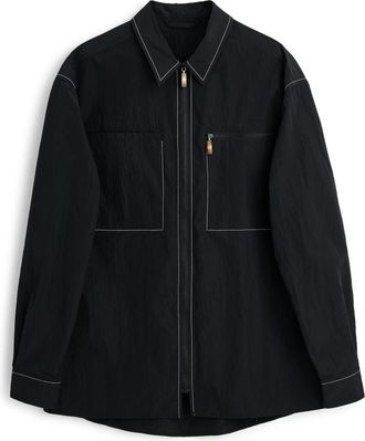 Soulland Derry rits voorkant overhemdjasje - unisex - Zomerjassen - Zwart - M/L - Nylon - Jassen