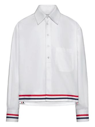 Thom Browne buttoned-cuffs shirt - men - Fabric - 4 - White