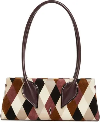 Christian Louboutin Intarsia Diamond Leather Baguette Bag in Multi/amara at Nordstrom