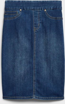 Contemporaine Womens Stretch denim slim-fit skirt