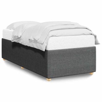 Berkfield Home Bed Frame without Mattress Dark Grey Single Fabric