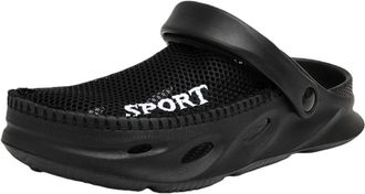 Generic Mens Hole Shoes are Worn Outside in Summer, Soft-Soled Slippers, Breathable, Non-Slip Platform Sandals(Black,44/45)