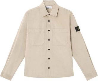 Stone Island Compass Overshirt - Heren - Zomerjassen - Beige - XL - Katoen - Jassen