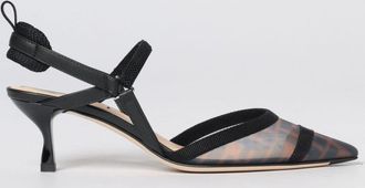 Fendi Slingback Colibr&igrave; Lite Fendi in nylon a rete con monogram FF e pelle