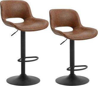 Woltu 2x Taburetes De Cocina. Taburetes Giratorios Y Regulables En Altura Con Reposapi&eacute;s. Taburetes Altos Revestidos En Polipiel Con Respaldo Para Bar. Coci