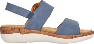 Remonte Womens R6853 Wedge Heel Ankle-Supporting Sandal In Jeans
