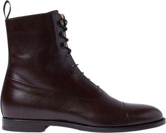 Scarosso Archie Oxford Stijl Veterlaarzen - Heren - Enkellaarsjes - Bruin - 47 EU - Leer - Schoenen