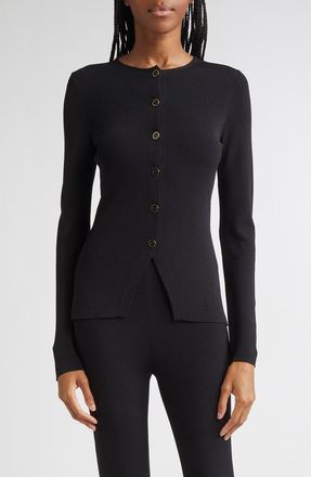 Altuzarra Lainey Cutaway Hem Cardigan in Black at Nordstrom, Size X-Small