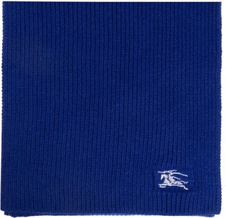 Burberry Geribbelde Kasjmier Sjaal - unisex - Wintersjaals - Blauw - ONE Size - Kasjmier - Accessoires