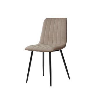 Koketto Home Silla de comedor acolchada taupe con patas negras