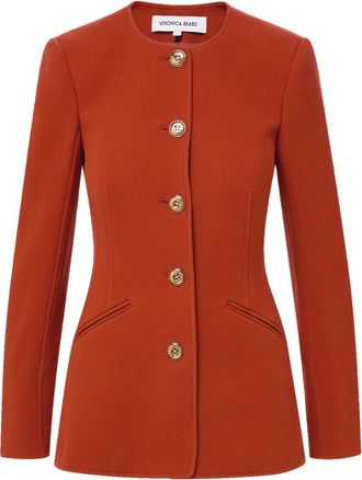 Veronica Beard Jessup kraagloos getailleerd jack - Rood