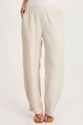 Xcvi Carell Pinstripe Pleated Leg Pant In Sonic Silver