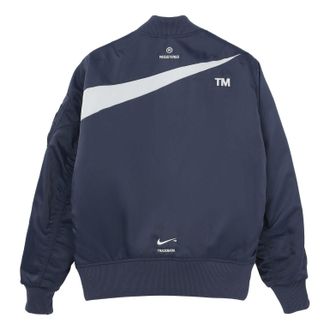 Nike Mens Nike Sportswear Swoosh Therma-FIT Contrasting Colors Large Logo Reversible Loose Aviator Padded Jacket Blue DD6056-437