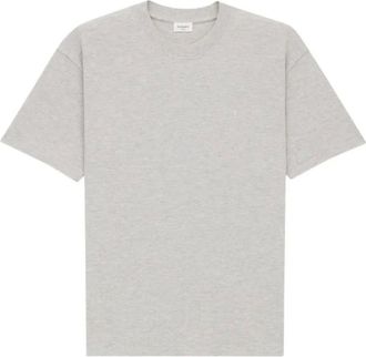 Saint Laurent Tops, Heren, Grijs, XL, Katoen, Cassandre T-shirt met ronde hals