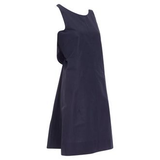 Marni cotton linen blend dipped cowl neck back shift dress
