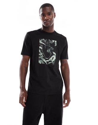 Boss Orange by Hugo Boss T-shirt nera con grafica di animale-Nero