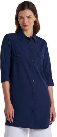 Coolibar Womens Santorini Tunic Long Sleeve Shirt, UPF 50+ Sun Protection in Navy at Nordstrom, Size X-Large