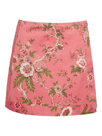 Cara Cara floral-print skirt - women - Polyester/Lycra/Cotton - S - Pink