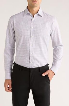 Nordstrom Trim Fit Check Premium Non Iron Cotton Dress Shirt in Pink- Green Cline Plaid at Nordstrom Rack, Size 16.5 - 34/35