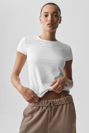 Alo Alosoft Finesse T-Shirt in White, Size: Medium