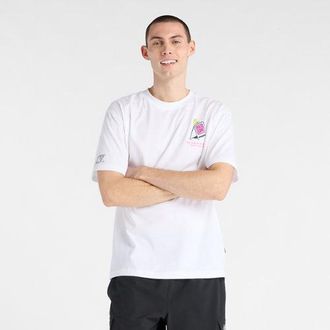 New Balance Uomo London Edition Graphic T-Shirt 1 in Bianco, Poliestere, Taglia XL