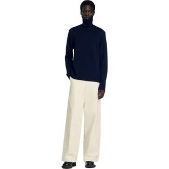 Sandro Wool and cashmere turtleneck sweater in Midnight Blue at Nordstrom, Size Xx-Large