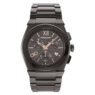 Ferragamo Vega Chrono Quartz Grey Dial Mens Watch SFMR01124