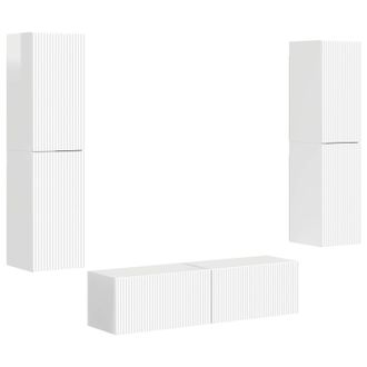 vidaXL Conjunto De Mueble De Tv 6 Pcs Brillante Madera De Ingenier&iacute;a Vidaxl