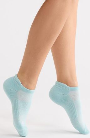 Zella 3-Pack Tab Ankle Socks in Blue Raindrop at Nordstrom, Size 9-11