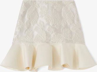 Ganni Satin Cloque Mini Skirt - Size 38 White