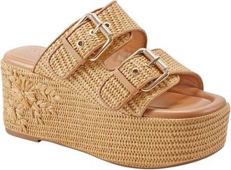 Marc Fisher Poppy Leather-Trim Sandal