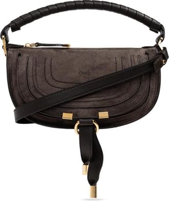 Chlo&eacute; Marcie Mini Schoudertas - Dames - Handtassen - Bruin - ONE Size - Katoen - Tassen