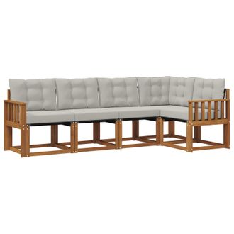 vidaXL Conjunto De Sof&aacute;s De Exterior 5 Pcs Gris Natural Y Claro Vidaxl