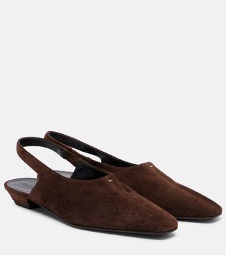 Khaite Cecilia suede slingback flats