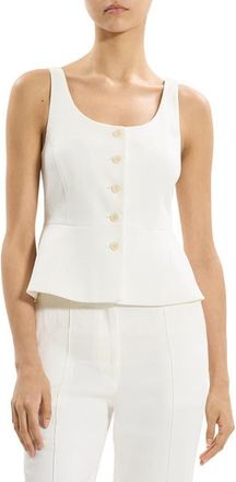 Theory Linen Blend Vest in Ivory at Nordstrom, Size 16