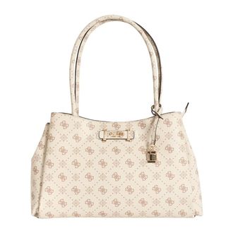 Guess Carrie Handtas - Dames - Handtassen - Beige - ONE Size - Leer - Tassen