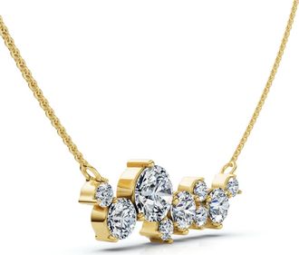 Pompeii3 1Ct Diamond Constellation Pendant Lab Grown Necklace 18 Chain