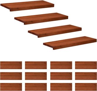 vidaXL Alfombras Para Escalones 16 Uds. 70 X 25 X 2 Cm Marr&oacute;n Vidaxl