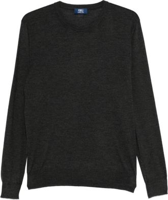 Fedeli Donkergrijze Kasjmier-Zijde Trui - Heren - Cashmere truien - Grijs - 4XL - Kasjmier - Truien & Vesten