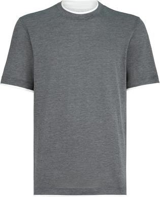 Brunello Cucinelli T-shirt with faux-layering in Dark Grey at Nordstrom, Size Xxx-Large Eu