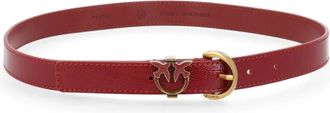 Pinko Pinko - Tamboril Leren Riem - unisex - Accessoires - Rood - Maat: M Leer