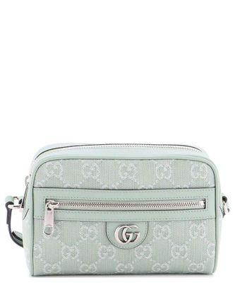 Gucci Green Denim Ophidia Shoulder Bag NM GG (Authentic Pre-Loved)