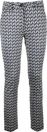 Mason's Multicolored Fitted Trousers with Geometric Pattern