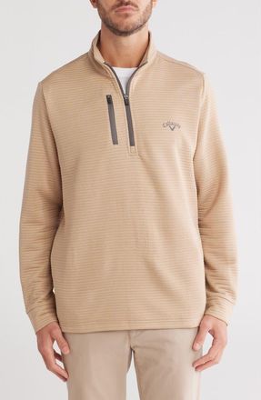 Callaway Ottoman Heather Quarter Zip Golf Pullover in Khaki Heather at Nordstrom Rack, Size Xx-Large