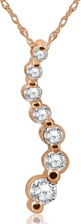 Pompeii3 1/2ct Diamond Journey Pendant 14K Rose Gold Womens Jewelry Necklace